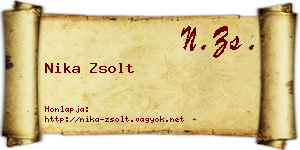 Nika Zsolt névjegykártya